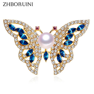 Natural Freshwater Pearl Brooch Butterfly Design