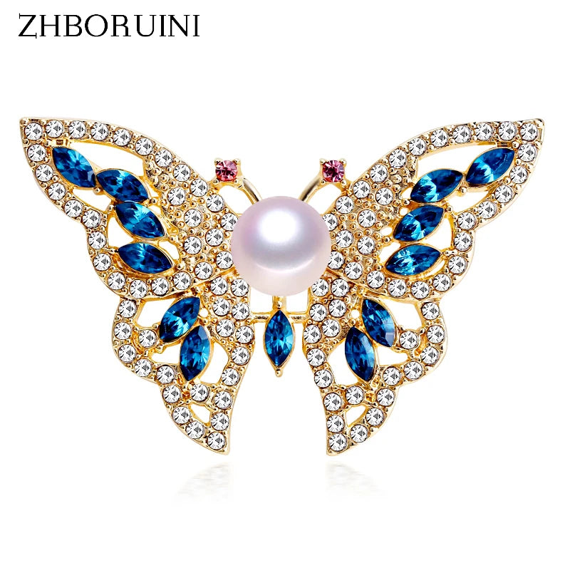 Natural Freshwater Pearl Brooch Butterfly Design