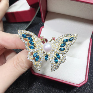Natural Freshwater Pearl Brooch Butterfly Design