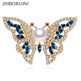 Natural Freshwater Pearl Brooch Butterfly Design