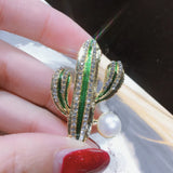 Natural Pearl Brooch Cactus Pearl Breastpin Freshwater Pearl