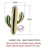 Natural Pearl Brooch Cactus Pearl Breastpin Freshwater Pearl
