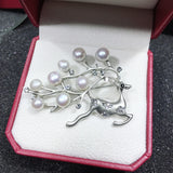 Elk Deer Freshwater Pearl Brooch Jewelry For Women
