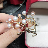 Elk Deer Freshwater Pearl Brooch Jewelry For Women