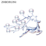 Elk Deer Freshwater Pearl Brooch Jewelry For Women