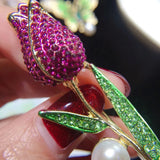 Natural Pearl Brooch Rose Flower Corsage Pearl Breastpin Freshwater Pearl Jewelr