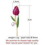 Natural Pearl Brooch Rose Flower Corsage Pearl Breastpin Freshwater Pearl Jewelr