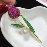 Natural Pearl Brooch Rose Flower Corsage Pearl Breastpin Freshwater Pearl Jewelr