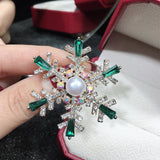 Snowflake Natural Pearl Brooch Freshwater Pearl Jewelry