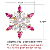 Natural Pearl Brooch Snowflake Pearl Brooch Freshwater Pearl Jewelry