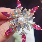 Natural Pearl Brooch Snowflake Pearl Brooch Freshwater Pearl Jewelry