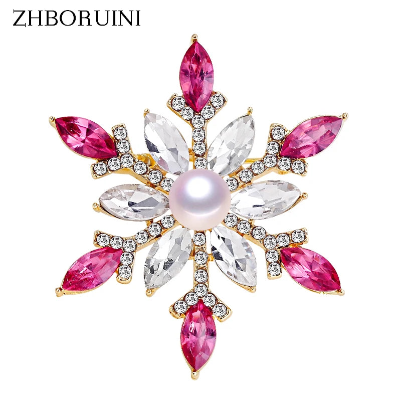 Natural Pearl Brooch Snowflake Pearl Brooch Freshwater Pearl Jewelry