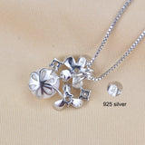 Pearl Flower Pendant 925 Sterling Silver Jewelry For Women
