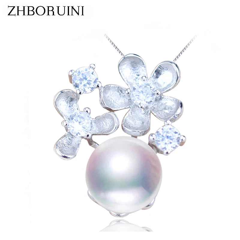 Pearl Flower Pendant 925 Sterling Silver Jewelry For Women