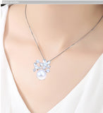 Pearl Flower Pendant 925 Sterling Silver Jewelry For Women