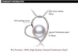 Sterling Silver Love Heart Pendant Natural Pearl Necklace