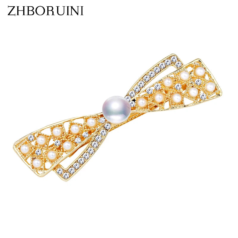 Pearl Beads Hair Clip Retro Beauty Hair Pin Barrette Gift