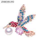 Enamel Eagle Pearl Brooch for Women