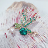 Enamel Eagle Pearl Brooch for Women