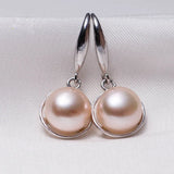 9-10mm Natural Pearl Earrings 925 Sterling Silver Jewelry For Women