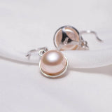 9-10mm Natural Pearl Earrings 925 Sterling Silver Jewelry For Women