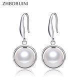 9-10mm Natural Pearl Earrings 925 Sterling Silver Jewelry For Women