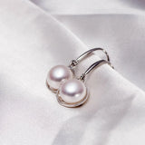 9-10mm Natural Pearl Earrings 925 Sterling Silver Jewelry For Women