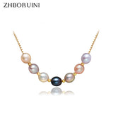 Freshwater Multicolour Pearl Necklace Pendant 925 Sterling Silver Jewelry