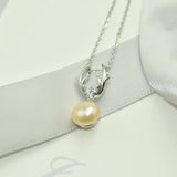 Freshwater Pearl Deer Pendant Necklace 925 Sterling Silver Jewelry