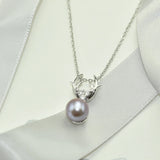 Freshwater Pearl Deer Pendant Necklace 925 Sterling Silver Jewelry