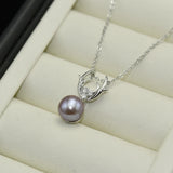 Freshwater Pearl Deer Pendant Necklace 925 Sterling Silver Jewelry