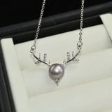 Elk Natural Pearl Necklace 925 Sterling Silver Jewelry For Women