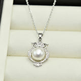 Fine Pearl Jewelry Personal Owl Necklace Natural Pearl 925 Sterling Silver