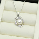 Fine Pearl Jewelry Personal Owl Necklace Natural Pearl 925 Sterling Silver