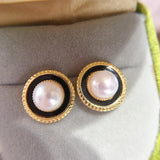 Pearl Earrings 14k Plated Stud Real Freshwater Pearl Jewelry