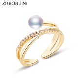 14K Filled Pearl Ring Opening Finger Engagement Jewelry