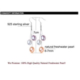 Freshwater Pearl Tassel Drop Earrings 925 Sterling Silver Jewelry