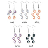 Freshwater Pearl Tassel Drop Earrings 925 Sterling Silver Jewelry