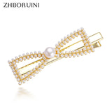 Natural Pearl Bow Hair Clips Headband