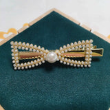 Natural Pearl Bow Hair Clips Headband