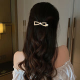 Natural Pearl Bow Hair Clips Headband