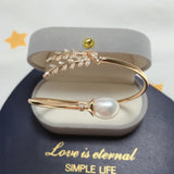 Ivy Bracelet Zircon Mosaic Freshwater Pearl Elastic 14K Plated Gift