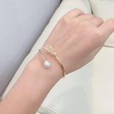 Ivy Bracelet Zircon Mosaic Freshwater Pearl Elastic 14K Plated Gift