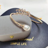 Ivy Bracelet Zircon Mosaic Freshwater Pearl Elastic 14K Plated Gift