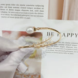 Ivy Bracelet Zircon Mosaic Freshwater Pearl Elastic 14K Plated Gift