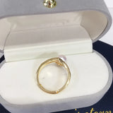 Triangle Freshwater Pearl Ring 14K Plated AAA Zircon Jewelry