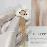Natural Freshwater Pearl Brooch Lux Shell Tassels Pins Corsage
