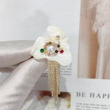 Natural Freshwater Pearl Brooch Lux Shell Tassels Pins Corsage