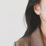 Real Freshwater Pearl Stud Earrings 925 Silver and Gold Plating Jewelry