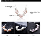 Crystal Ball Drop-shaped Natural Pearls 925 Sterling Silver Pendants